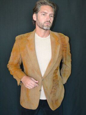 Vintage Camel Wool Jacket Coat Blazer Brown large XL tan camo black gray tie dye